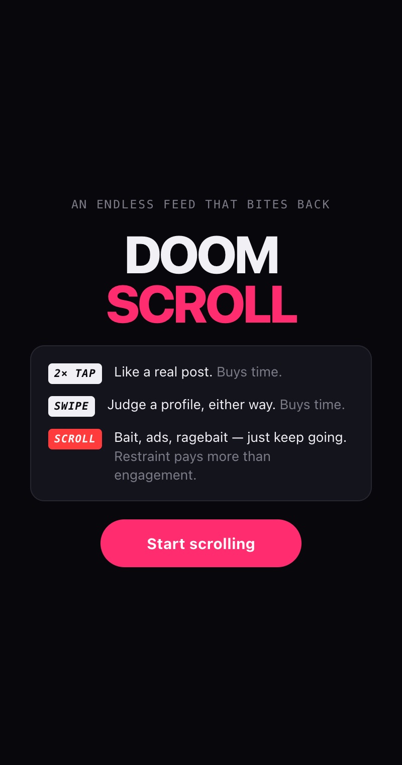 Doomscroll title screen